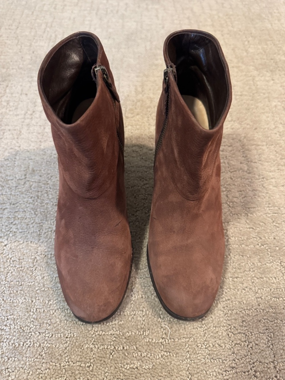 Cole Haan Women's Brown Suede Ankle Boots - Side Zip 8.5